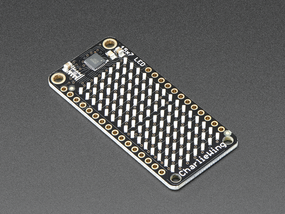 Adafruit 15x7 CharliePlex LED Matrix Display FeatherWing - Green