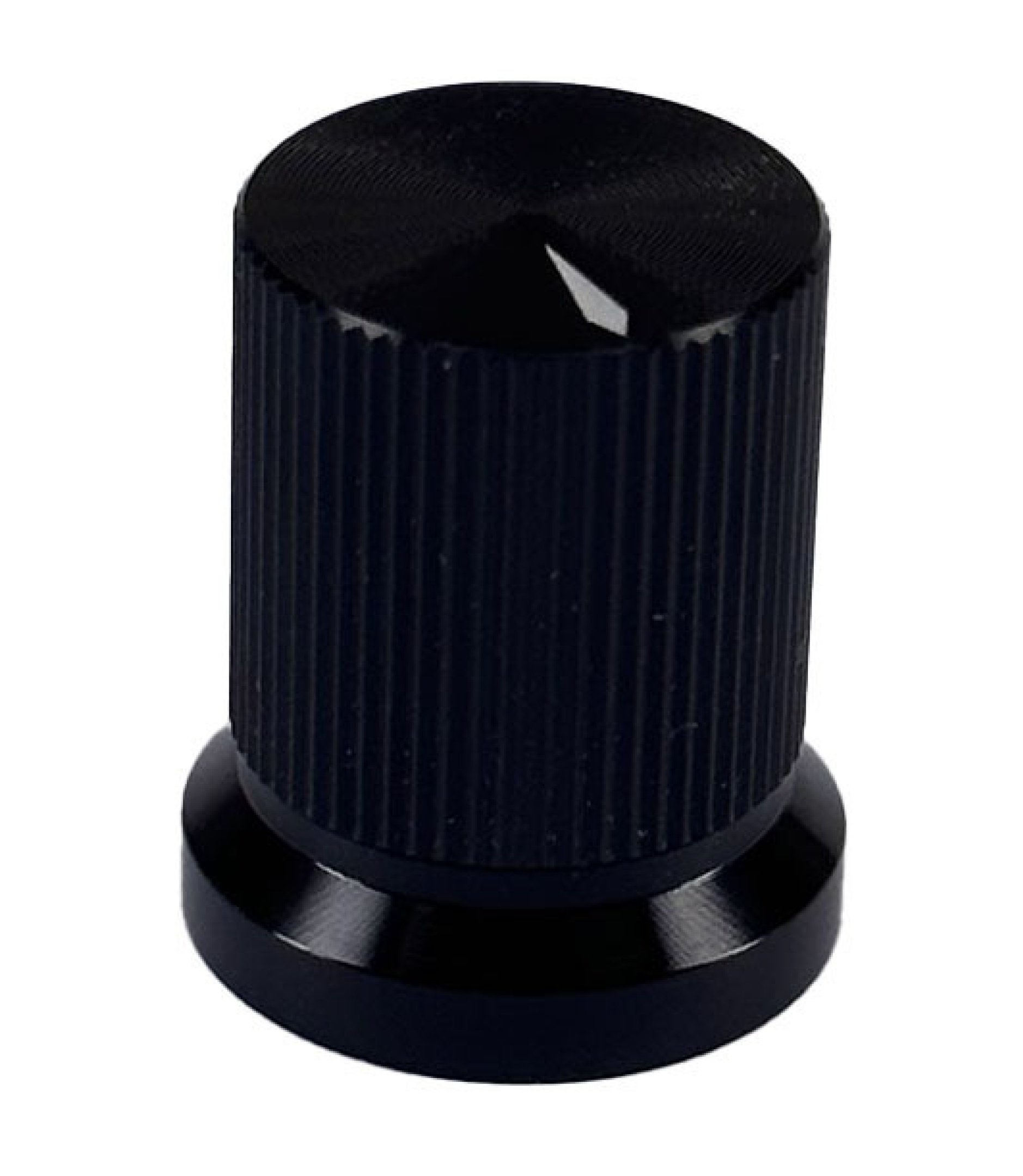Black Knurled Aluminum Knob 17x20mm 6mm Shaft