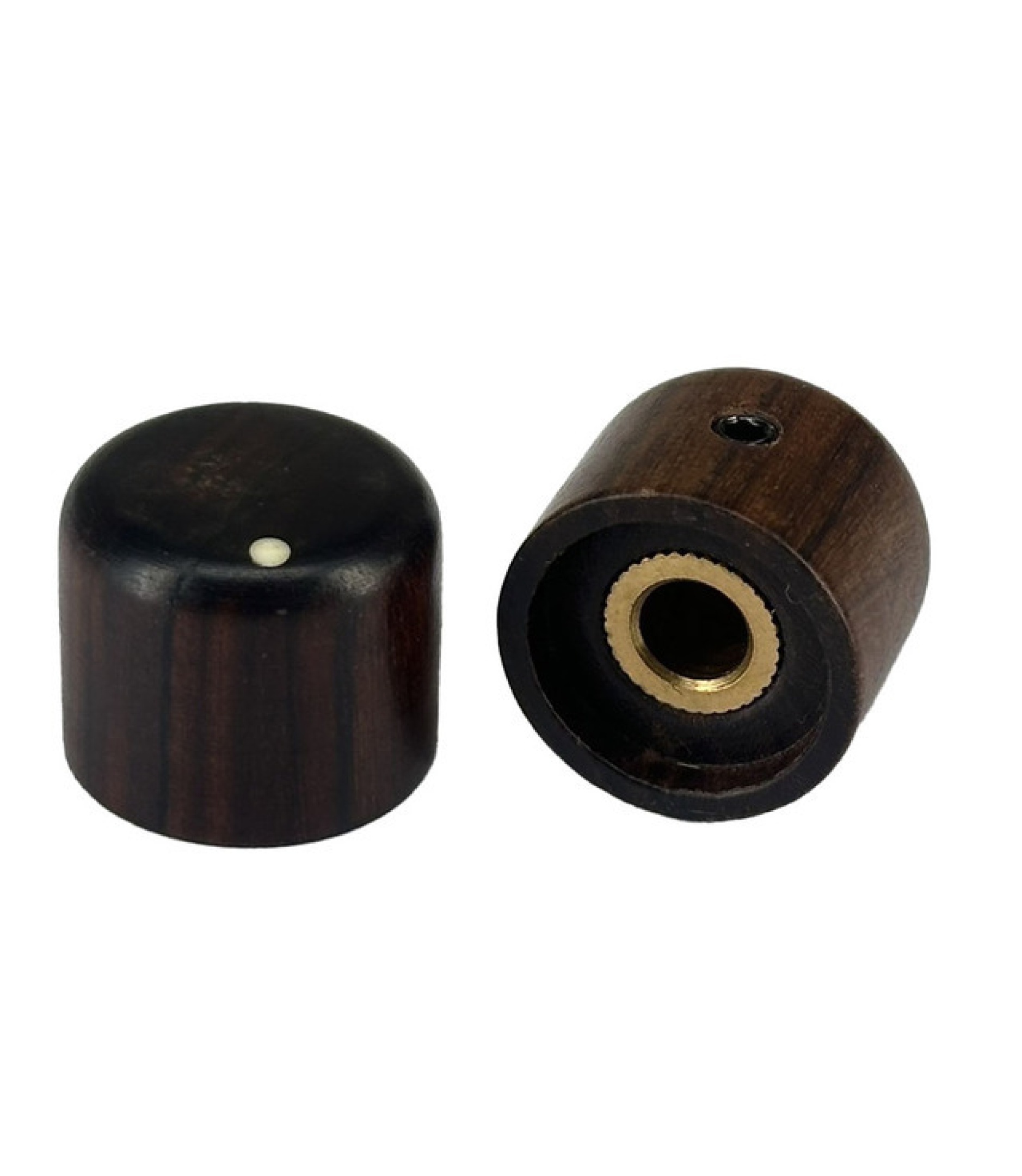 Wood Ebony Dome Knob 20x17mm 6mm Shaft
